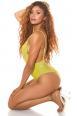 Costume da bagno intero con lurex. Giallo