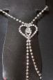 Catenina piede con strass e cuore.