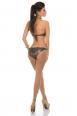 Monokini pitonato con catene dorate.