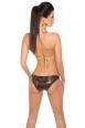 Monokini leopardato con cintura. Cappuccino/oro.