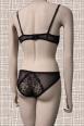 Body in satin e pizzo. Blu-nero
