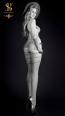 Ballerina: calze autoreggenti con riga e disegno. Grigio. Art. 550