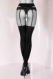 Collant aperto effetto reggicalze con dettagli a righe. Art. BS136