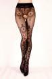 Collant aperto velato con eleganti ricami. Nero. Art. BS105