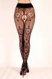 Collant aperto velato con eleganti ricami. Nero. Art. BS105