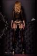 Ballerina: collant nero/beige con ricami. Art. 302