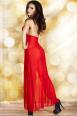 CHILIROSE Lingerie: vestaglia lunga in chiffon rosso.