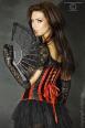 CHILIROSE: bustino stringivita a righe nero-rosso.