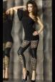CHILIROSE: leggings neri con inserti leopardati.