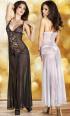 CHILIROSE: abito in chiffon con inserti in pizzo.