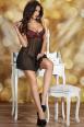 Babydoll in chiffon con coppe in pizzo.