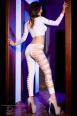 Top e leggings stringati con intagli. Bianco
