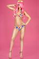 CHILIROSE: bikini con fantasia a fiori e righe.
