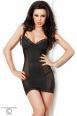 CHILIROSE: chemise gessata con reggicalze e bordi in pizzo.