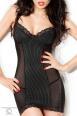 CHILIROSE: chemise gessata con reggicalze e bordi in pizzo.