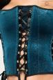 CHILIROSE: corpetto vellutato con stringature. Blu