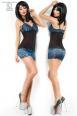 Chemise pizzo/microrete + tanga.