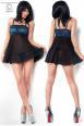 Babydoll in tulle e pizzo con tanga.