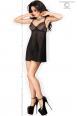 Babydoll con coppe in pizzo. Nero