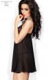 Babydoll con coppe in pizzo. Nero