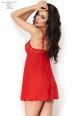 Babydoll con coppe in pizzo. Rosso