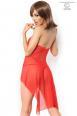 CHILIROSE: chemise in microrete e pizzo. Rosso