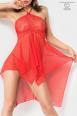CHILIROSE: chemise in microrete e pizzo. Rosso