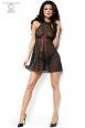 CHILIROSE: babydoll in tulle con cuori ricamati.