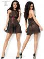 CHILIROSE: babydoll in tulle con cuori ricamati.