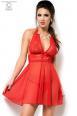 Babydoll in microrete e pizzo ricamato con tanga.