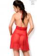 Babydoll in microrete e pizzo ricamato con tanga.