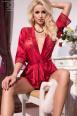 CHILIROSE: vestaglia ricamata con tanga. Rosso.