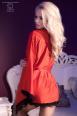 CHILIROSE: vestaglia in satin e pizzo. Rosso.