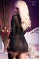 CHILIROSE: vestaglia in tulle e pizzo. Nero