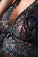 CHILIROSE: babydoll in tulle e pizzo con ricami in lurex.