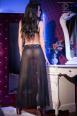 Body in tulle e pizzo con coda.