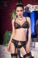 CHILIROSE: set 3 pezzi in pizzo. Nero