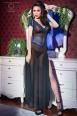 Negligè in tulle con inserti in pizzo nero/blu.