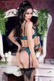 Bralette set 3 pezzi in pizzo. Nero/turchese