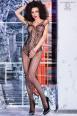 Catsuit ricamata con disegno body e spalline multiple.