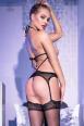 Set intimo 4 pezzi con calze e gemme adesive per il seno.