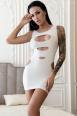 Mini abito double face con ampie aperture. Bianco