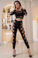 Top e leggings stringati con cuori.