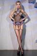 Set sexy studentessa 4 pezzi a rete con calze.
