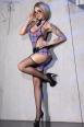 Set 5 pezzi schoolgirl con calze ed occhiali.