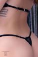 Body a rete con occhielli e stringatura. Nero