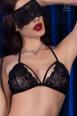 Completo intimo 5 pezzi con calze e benda. Nero