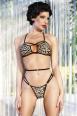 Bikini 2 pezzi leopardato con strass.