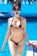 Micro bikini con coppe aperte. Nero