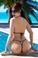 Micro bikini con coppe aperte. Nero